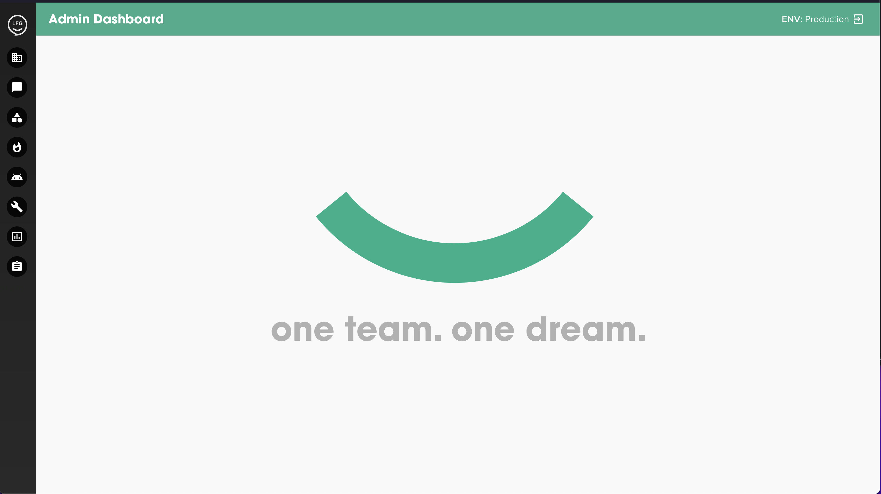 Photo of the chattr admin dashboard, text saying "one dream. one team." with the chattr logo